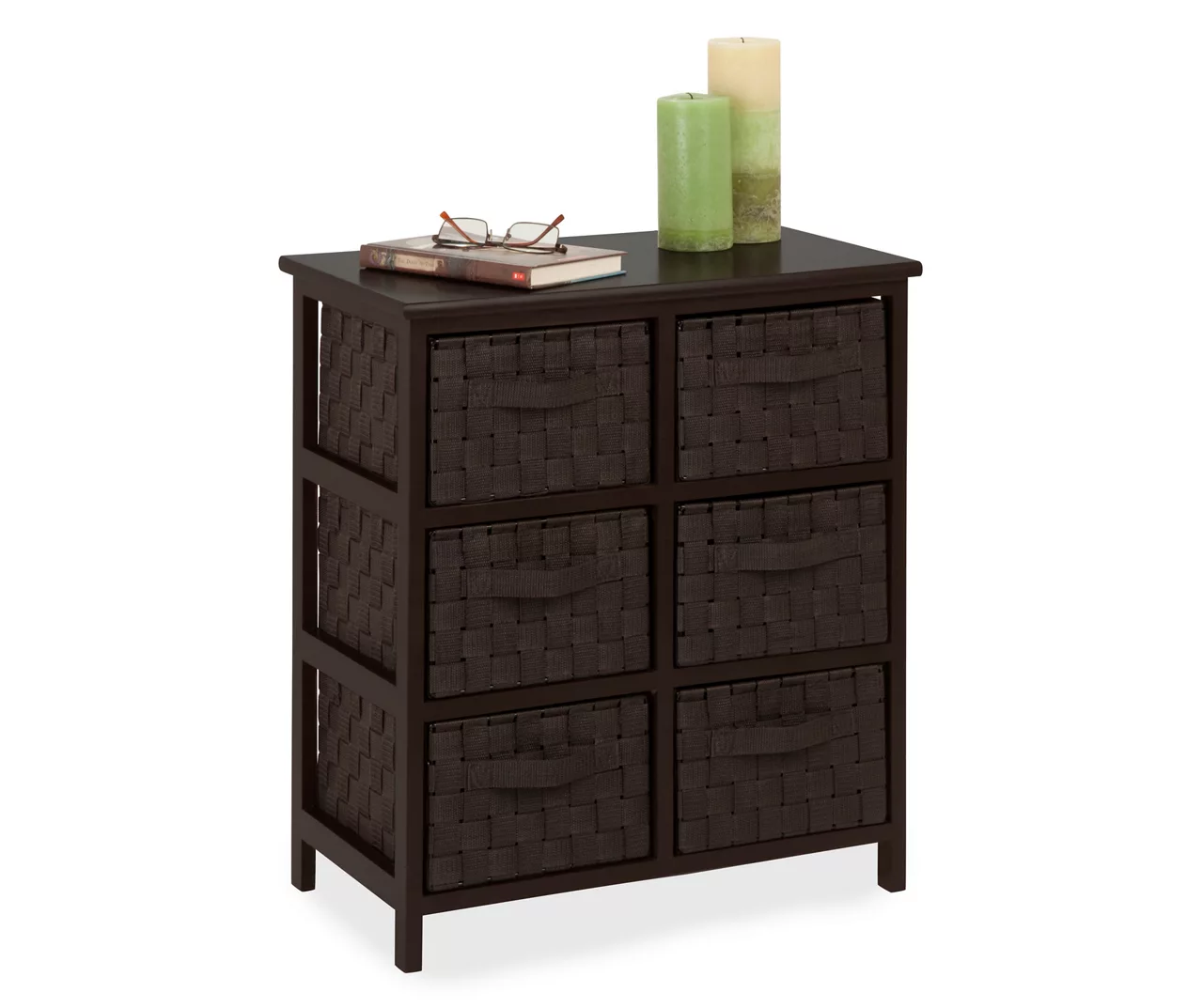 Black 6-Drawer Woven Strap Chest 3 Black 6-Drawer Woven Strap Chest