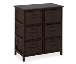 Black 6-Drawer Woven Strap Chest 8 Black 6-Drawer Woven Strap Chest -Storage supplies store 810539930 3