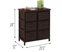 Black 6-Drawer Woven Strap Chest 9 Black 6-Drawer Woven Strap Chest -Storage supplies store 810539930 4