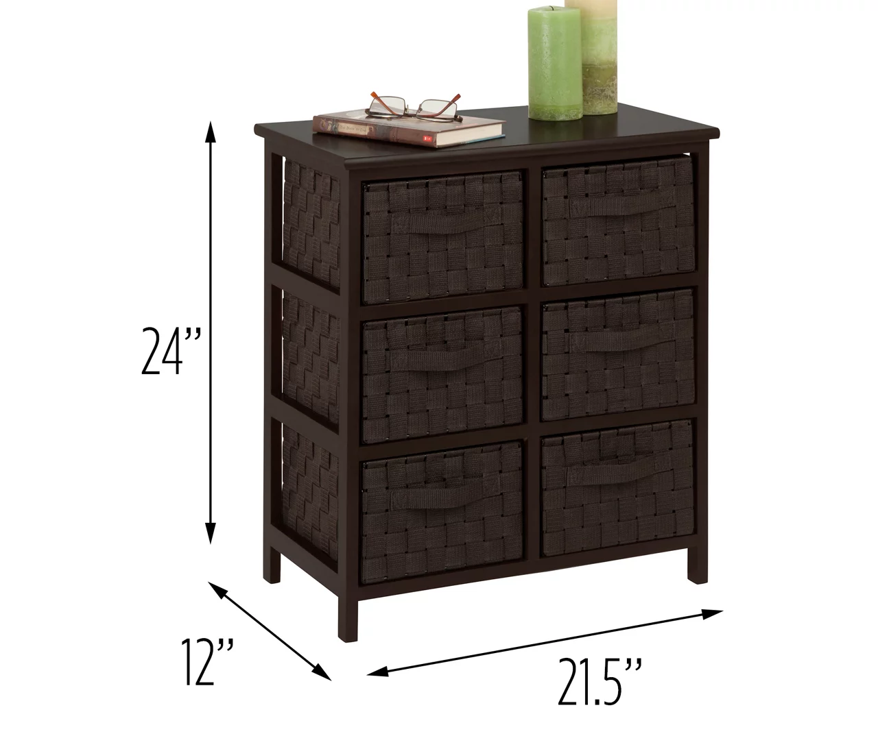 Black 6-Drawer Woven Strap Chest 6 Black 6-Drawer Woven Strap Chest - Image 4