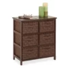 Brown 6-Drawer Woven Strap Chest -Storage supplies store 810539931 1