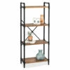 Black Industrial 4-Tier Bookshelf