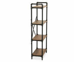 Black Industrial 4-Tier Bookshelf -Storage supplies store 810539935 4
