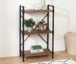 Black Industrial 3-Tier Bookshelf -Storage supplies store 810539936 2
