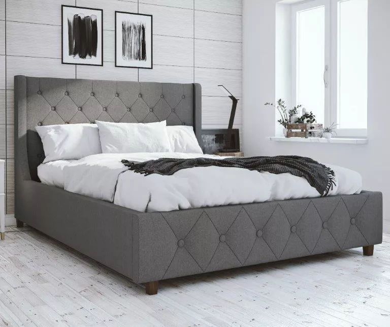 CosmoLiving Mercer Wingback Linen Bed 3 CosmoLiving Mercer Wingback Linen Bed