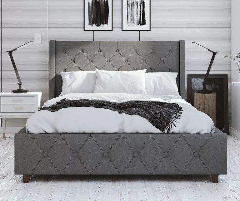 CosmoLiving Mercer Wingback Linen Bed 7 CosmoLiving Mercer Wingback Linen Bed - Image 5