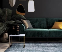 CosmoLiving Adley Teal Velvet Coil Convertible Sleeper Futon 11 CosmoLiving Adley Teal Velvet Coil Convertible Sleeper Futon -Storage supplies store 810541038 4