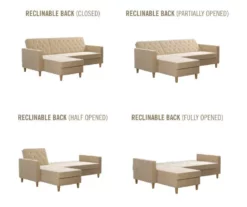 CosmoLiving Liberty Ivory Velvet Sectional Storage Futon 13 CosmoLiving Liberty Ivory Velvet Sectional Storage Futon -Storage supplies store 810541041 6