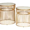 Vernway White Marble & Gold Metal 2-Piece Accent Table Set 2 Vernway White Marble & Gold Metal 2-Piece Accent Table Set -Storage supplies store 810542168