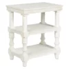 Dannerville Antique White 3-Tier Accent Table With USB Charging -Storage supplies store 810542271