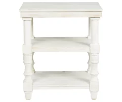 Dannerville Antique White 3-Tier Accent Table With USB Charging -Storage supplies store 810542271 4