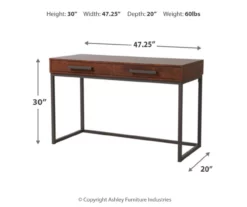 Horatio Brown & Gunmetal Wood Desk -Storage supplies store 810542288 3