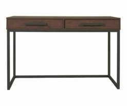 Horatio Brown & Gunmetal Wood Desk -Storage supplies store 810542288 4