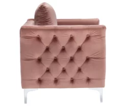 Lizmont Blush Tufted Velvet Accent Chair -Storage supplies store 810542292 4