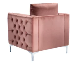 Lizmont Blush Tufted Velvet Accent Chair -Storage supplies store 810542292 5