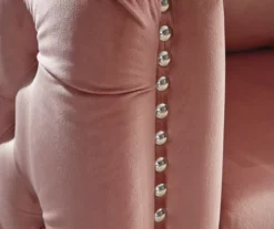 Lizmont Blush Tufted Velvet Accent Chair -Storage supplies store 810542292 6