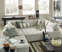 Bales Checkered Taupe Upholstered Accent Chair -Storage supplies store 810542299 11