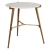 Chadton Round White Marble & Gold Metal Accent Table -Storage supplies store 810542302