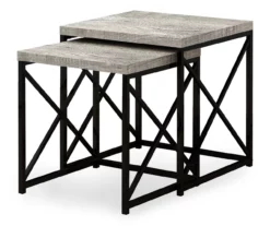 Monarch Reclaimed Wood Look 2-Piece Nesting Table Set 15 Monarch Reclaimed Wood Look 2-Piece Nesting Table Set -Storage supplies store 810542384 2