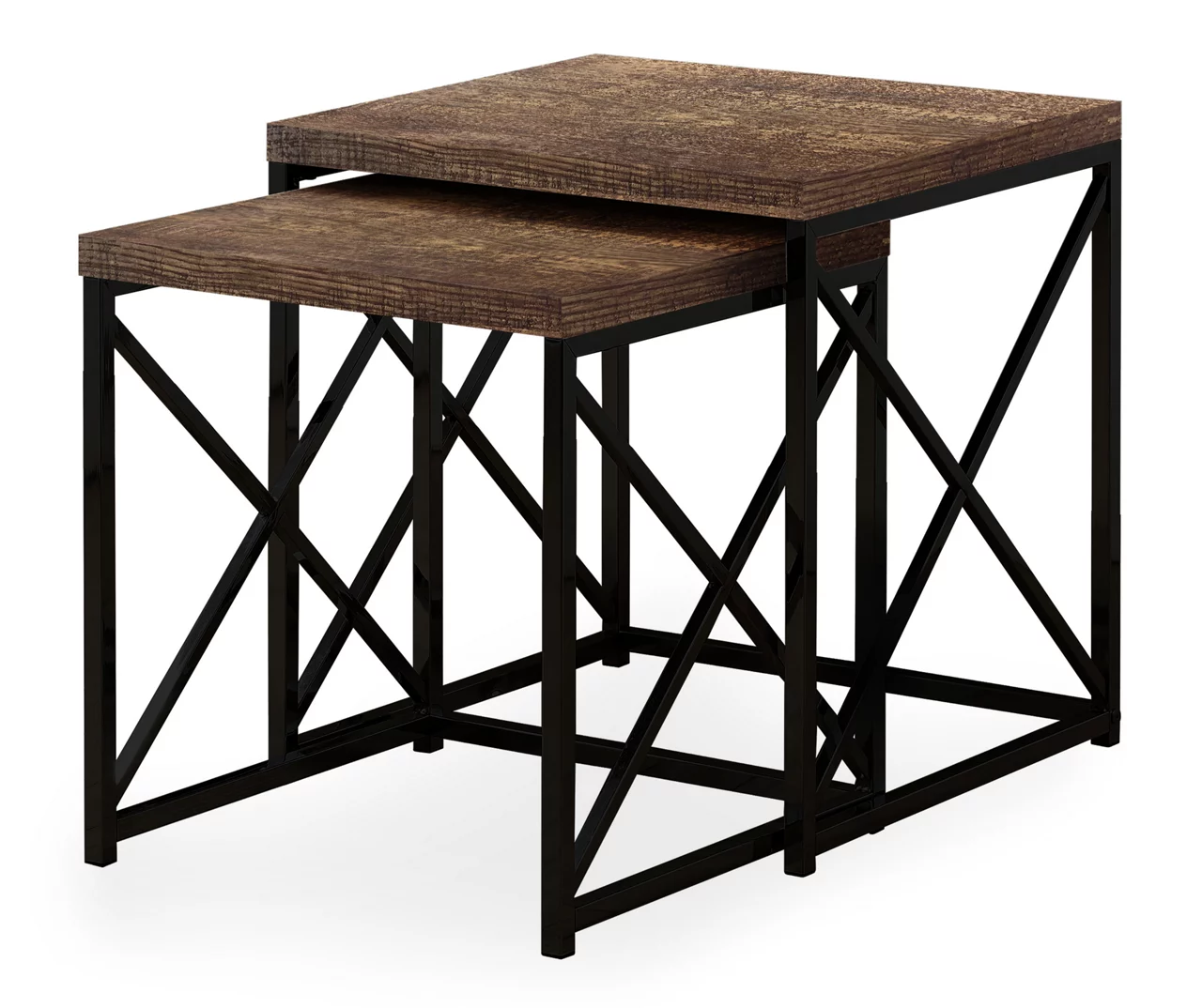 Monarch Reclaimed Wood Look 2-Piece Nesting Table Set 5 Monarch Reclaimed Wood Look 2-Piece Nesting Table Set - Image 3