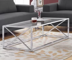 Monarch Glass & Metal Coffee Table 15 Monarch Glass & Metal Coffee Table -Storage supplies store 810542388 1