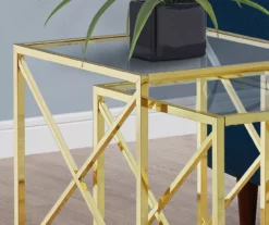 Monarch Glass & Metal 2-Piece Nesting Table Set -Storage supplies store 810542390 3