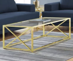 Monarch Glass & Metal Coffee Table 12 Monarch Glass & Metal Coffee Table -Storage supplies store 810542401 1