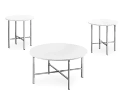 Monarch Round 3-Piece Occasional Table Set -Storage supplies store 810542402 2