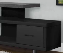 60" Black & Gray Top TV Stand 9 60" Black & Gray Top TV Stand -Storage supplies store 810542411 3