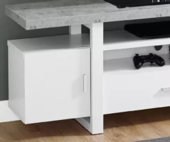 60" White & Cement Look TV Stand 8 60" White & Cement Look TV Stand -Storage supplies store 810542414 3