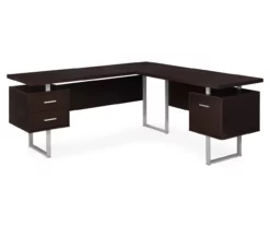 Monarch Metal 3-Drawer L-Shaped Computer Desk -Storage supplies store 810542415 2