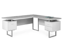 Monarch Metal 3-Drawer L-Shaped Computer Desk -Storage supplies store 810542417 2