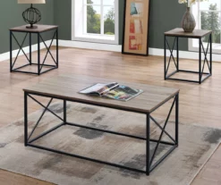 Monarch X Frame 3-Piece Occasional Table Set -Storage supplies store 810542421 1