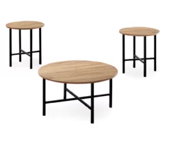 Monarch Round 3-Piece Occasional Table Set -Storage supplies store 810542422 2