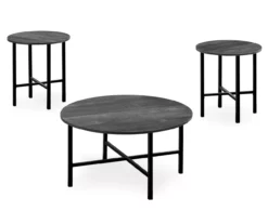 Monarch Round 3-Piece Occasional Table Set -Storage supplies store 810542423 2