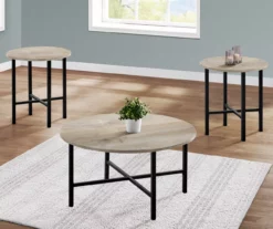 Monarch Round 3-Piece Occasional Table Set -Storage supplies store 810542424 1