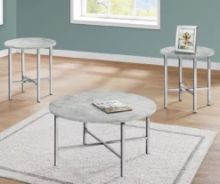 Monarch Round 3-Piece Occasional Table Set -Storage supplies store 810542427 1