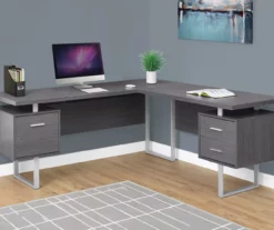 Monarch Metal 3-Drawer L-Shaped Computer Desk -Storage supplies store 810542428 1