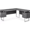 Monarch Metal 3-Drawer L-Shaped Computer Desk -Storage supplies store 810542428 2