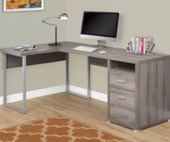 Monarch Metal 2-Drawer L-Shaped Computer Desk -Storage supplies store 810542429 1