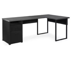Monarch Metal 2-Drawer L-Shaped Computer Desk -Storage supplies store 810542430 2