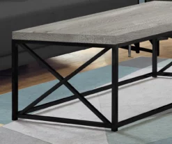 Gray Reclaimed Wood Look Coffee Table -Storage supplies store 810542431 3 1