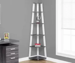 Monarch 5-Shelf Etagere Corner Bookcase -Storage supplies store 810542443 1