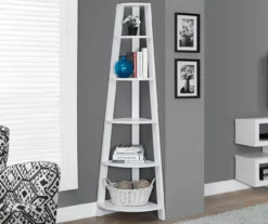 Monarch 5-Shelf Etagere Corner Bookcase -Storage supplies store 810542448 1
