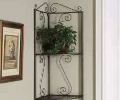 Copper Metal 4-Shelf Etagere Corner Bookcase -Storage supplies store 810542455 3