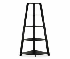 Monarch 4-Shelf Etagere Corner Bookcase