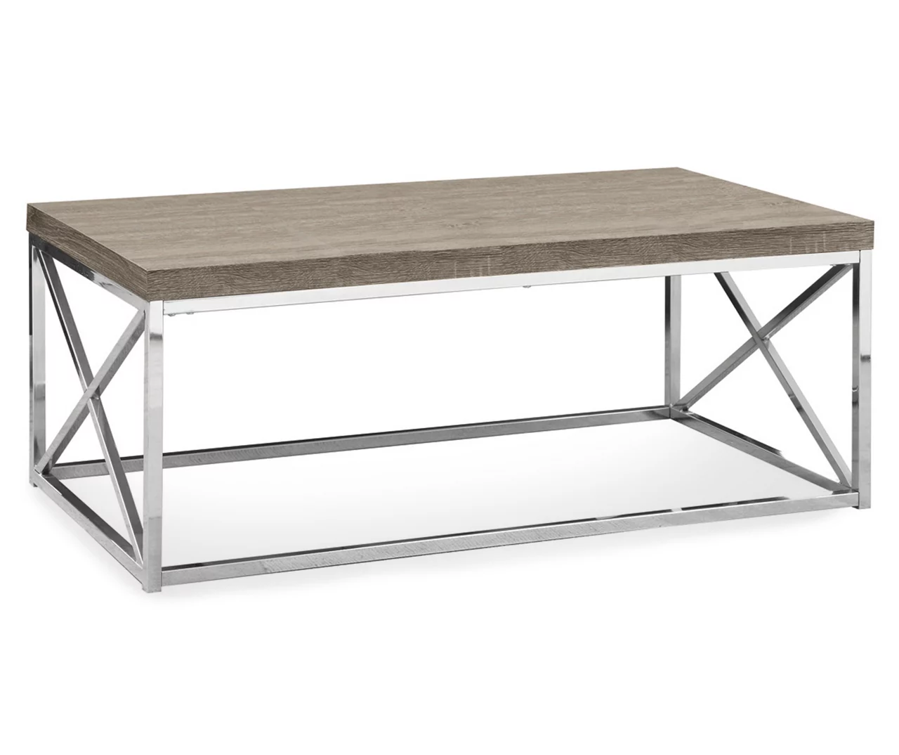 Dark Taupe & Chrome Metal Coffee Table 3 Dark Taupe & Chrome Metal Coffee Table