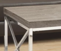 Dark Taupe & Chrome Metal Coffee Table 8 Dark Taupe & Chrome Metal Coffee Table -Storage supplies store 810542479 3