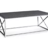Gray & Chrome Metal Coffee Table