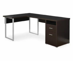Monarch Metal 2-Drawer L-Shaped Computer Desk -Storage supplies store 810542511 2